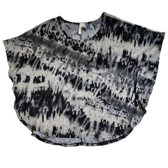 Susan Lawrence Gray Black Tie Dye Dolman Sleeve Top M - Picture 1 of 12